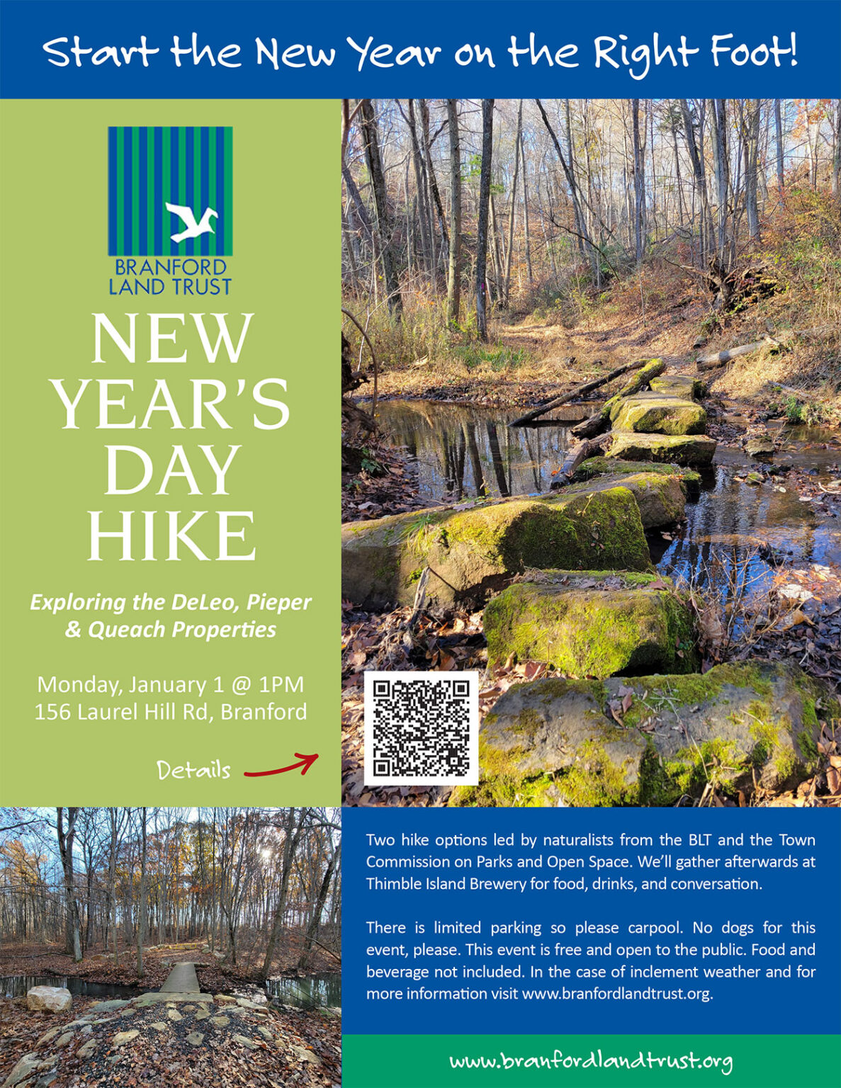 Start the New Year on the Right Foot Branford Land Trust New Year’s